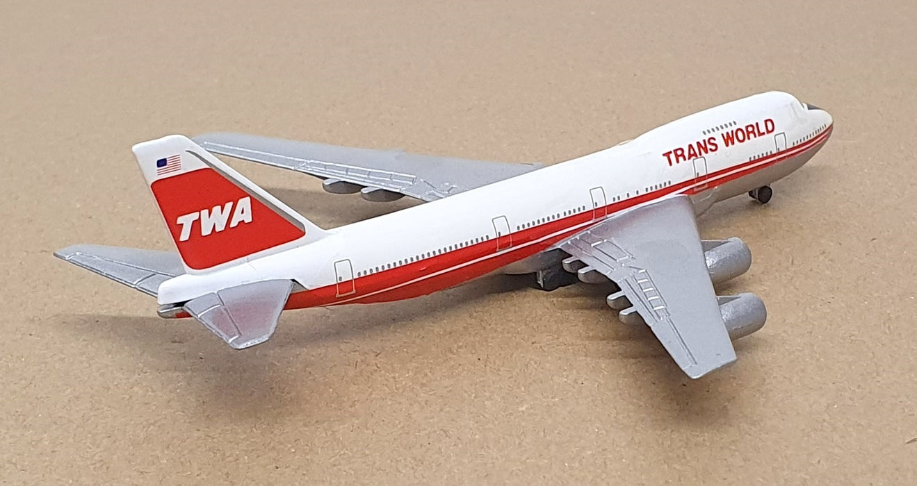Schabak 1/600 Scale Diecast 901/10 - Boeing 747-200 Aircraft TWA - White/Red