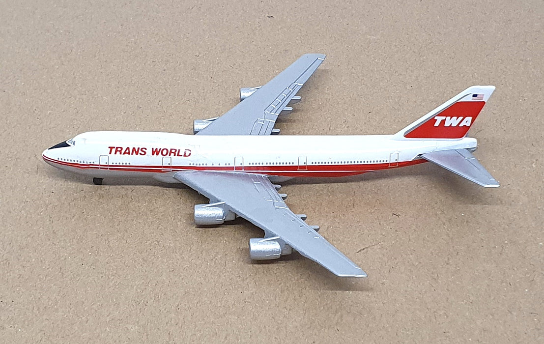Schabak 1/600 Scale Diecast 901/10 - Boeing 747-200 Aircraft TWA - White/Red