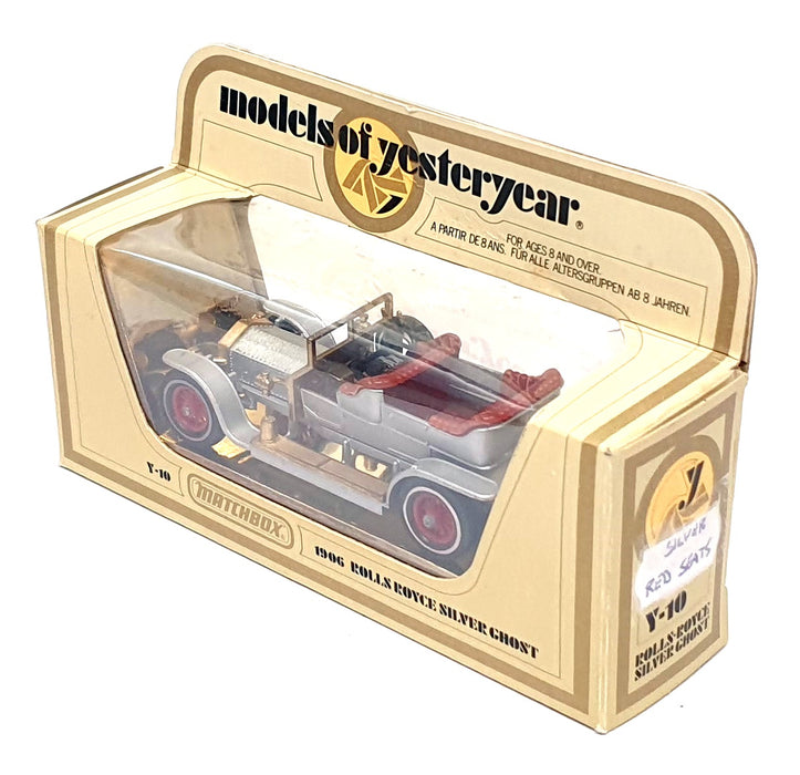 Matchbox 9cm Long Diecast Y-10 - 1906 Rolls Royce Silver Ghost - Silver