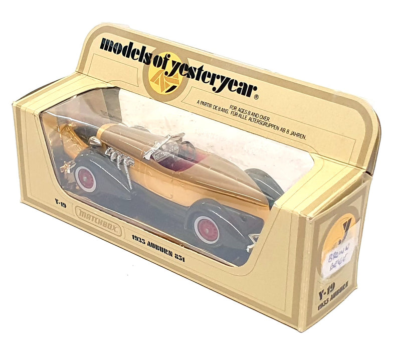 Matchbox Appx 11.5cm Long Diecast Y-19 - 1935 Auburn 851 - Brown/Beige