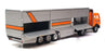 Conrad 1/50 Scale 0029 - Mercedes Truck & Side Loads Trailer - Orange/Silver 