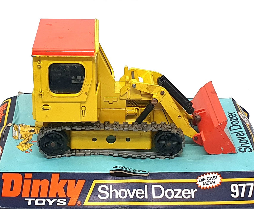 Dinky Toys 15cm Long Original Diecast 977 - Shovel Dozer - Yellow/Orange