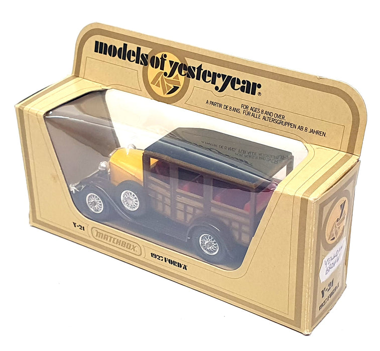 Matchbox Appx 10cm Long Diecast Y-21 - 1927 Ford A - Yellow/Brown