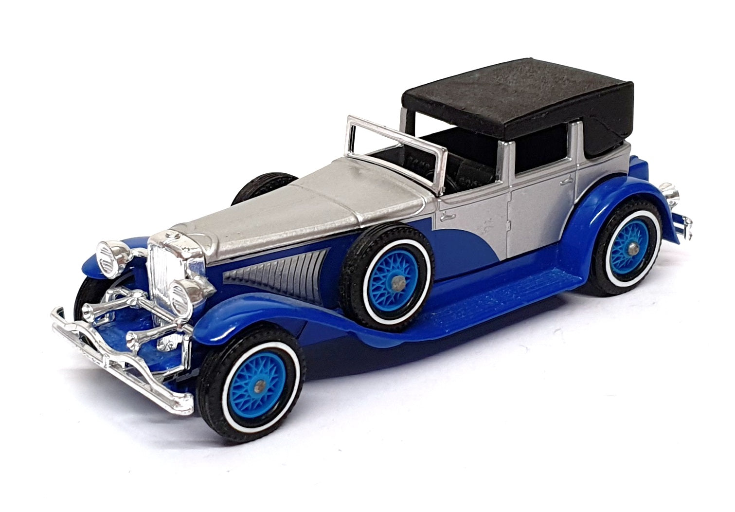 Matchbox 11.5cm Long Diecast Y-4 - 1930 Duesenberg Model J - Silver/Blue/Black