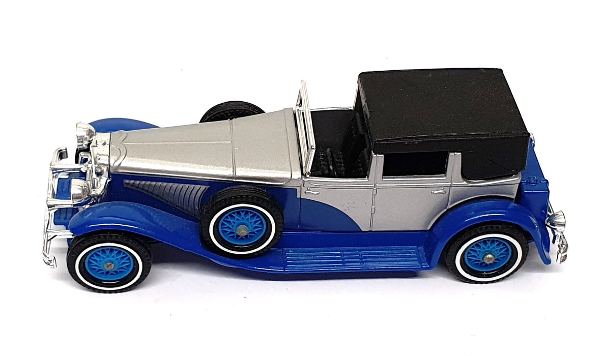 Matchbox 11.5cm Long Diecast Y-4 - 1930 Duesenberg Model J - Silver/Blue/Black