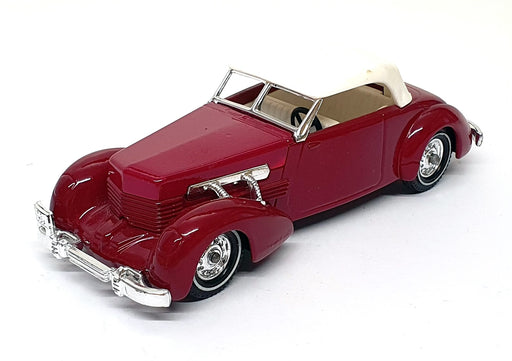 Matchbox Appx 12cm Long Diecast Y-18 - 1937 Cord 812 - Dk. Red/White Roof