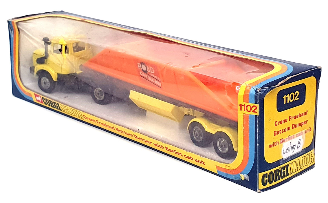 Corgi Major Original Diecast 1102 - Crane Fruehauf Bottom Dumper Berliet Cab
