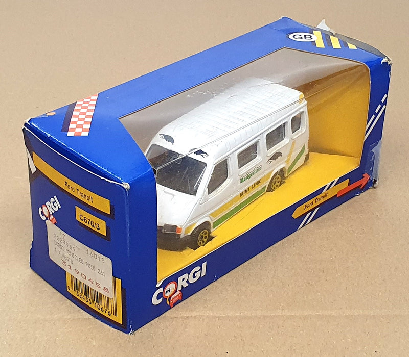 Corgi 12cm Long Diecast C676/3 - Ford Transit Minibus Badgerline - White