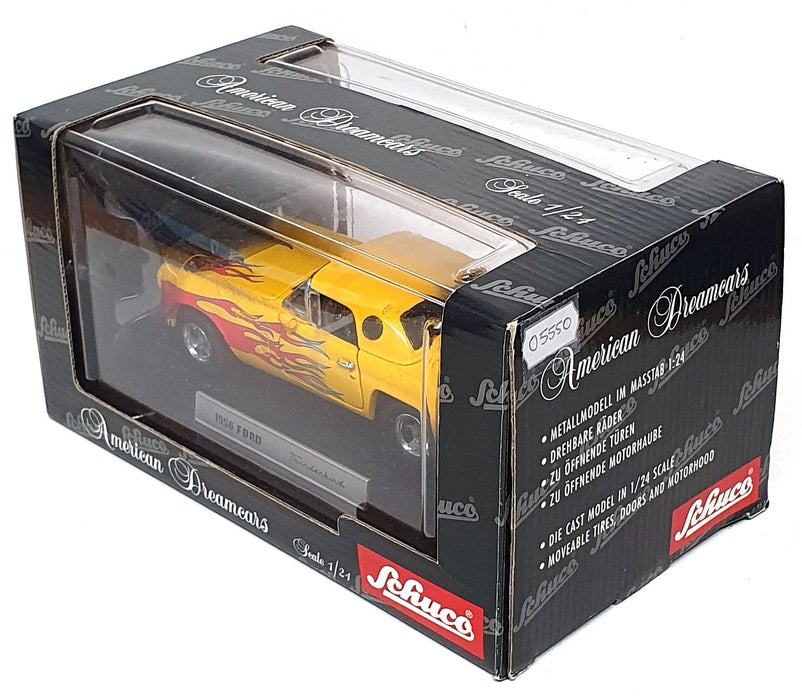 Schuco 1/24 Scale 05550 - 1956 Ford Thunderbird Street Rod - Yellow/Red