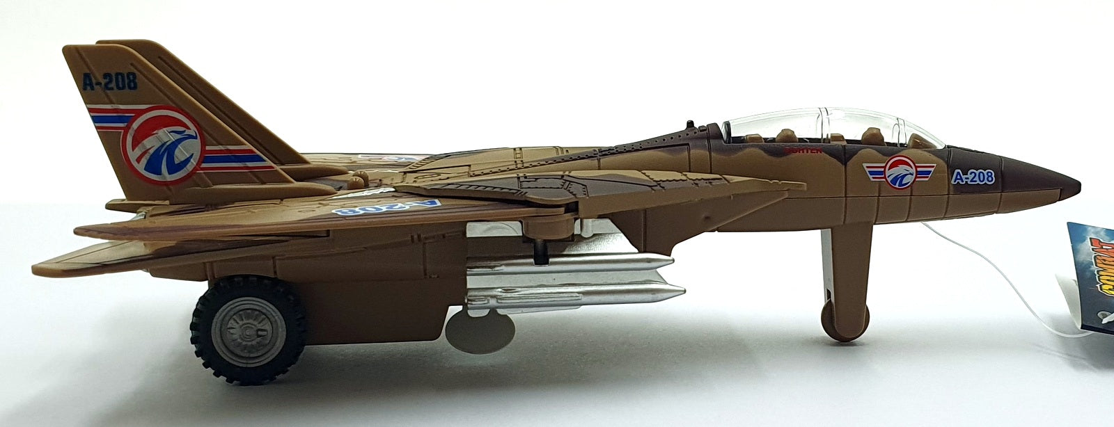 Combat Mission 19cms Pull Back and Go TY2511 - F-14 Tomcat Lights/Sounds Brown