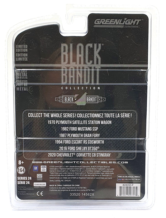 Greenlight 1/64 Scale 28050-F - 2020 Chevrolet Corvette C8 Stingray - Black