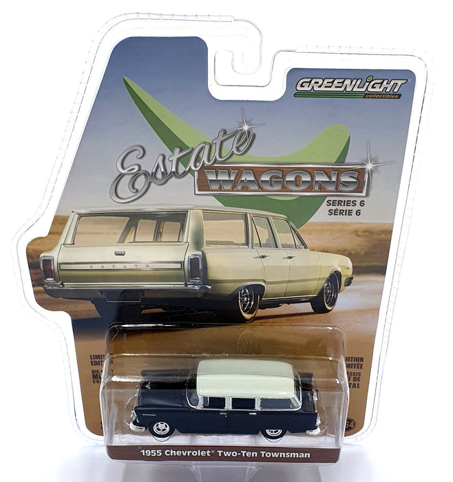 Greenlight 1/64 Scale 36010-A - 1955 Chevrolet Two-Ten Townsman - Black