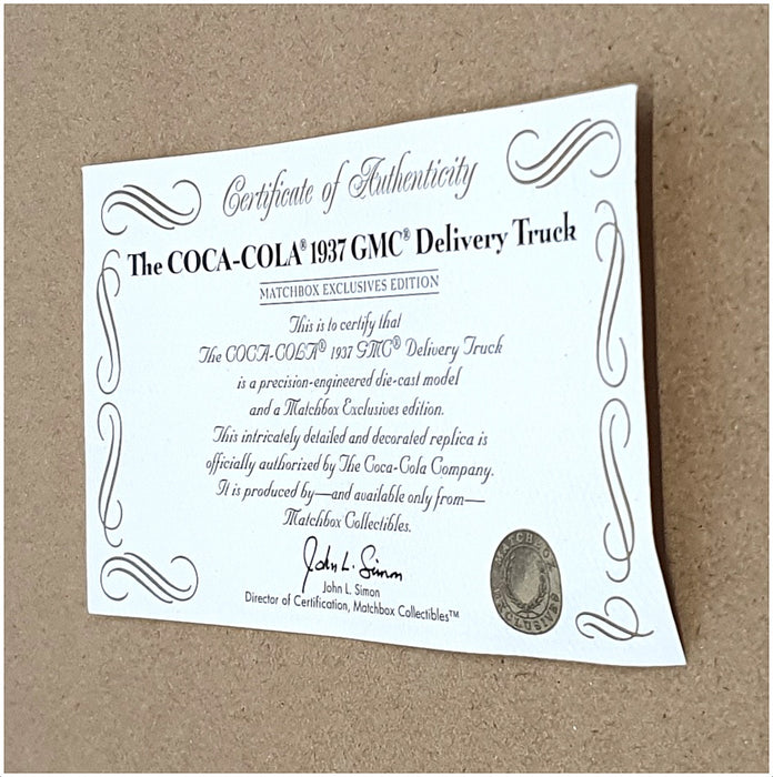 Matchbox 1/43 Scale YYM92014 - 1937 GMC Delivery Truck (Coca-Cola)