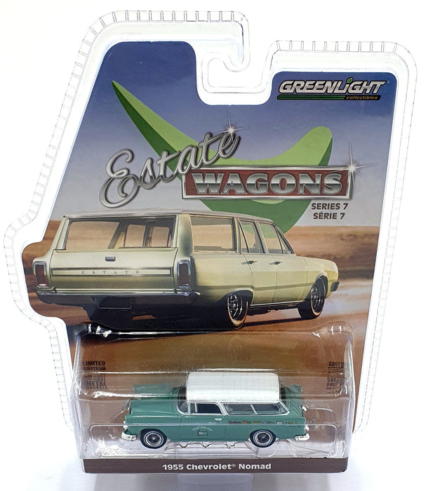 Greenlight 1/64 Scale 36040-A - 1955 Chevrolet Nomad - Green/White