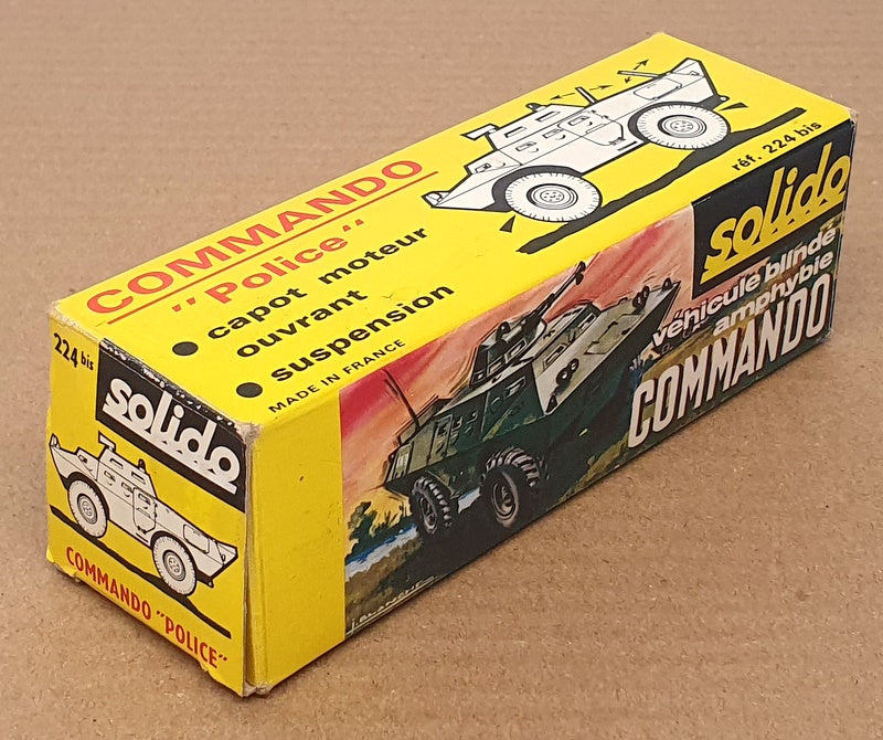 Solido Appx 12cm Long Diecast 224 bis - Commando Armoured Police Car - White