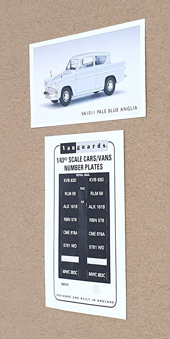 Vanguards 1/43 Scale Diecast VA1011 - Ford Anglia - Pale Blue