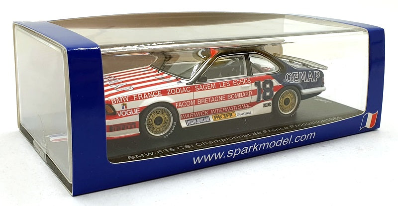 Spark 1/43 Scale SF257 - BMW 635 CSi #18 Championnat de France 1985