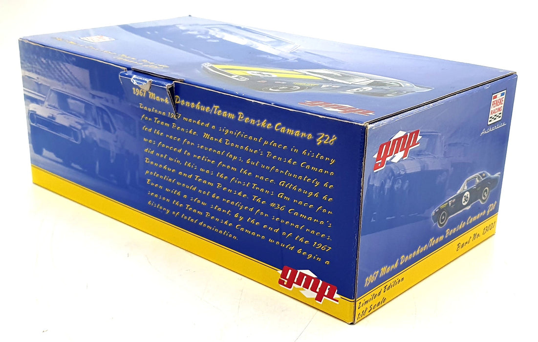 GMP 1/18 Scale 13021 - 1967 Chevrolet Camaro Trans Am By Penske - #36 Donohue