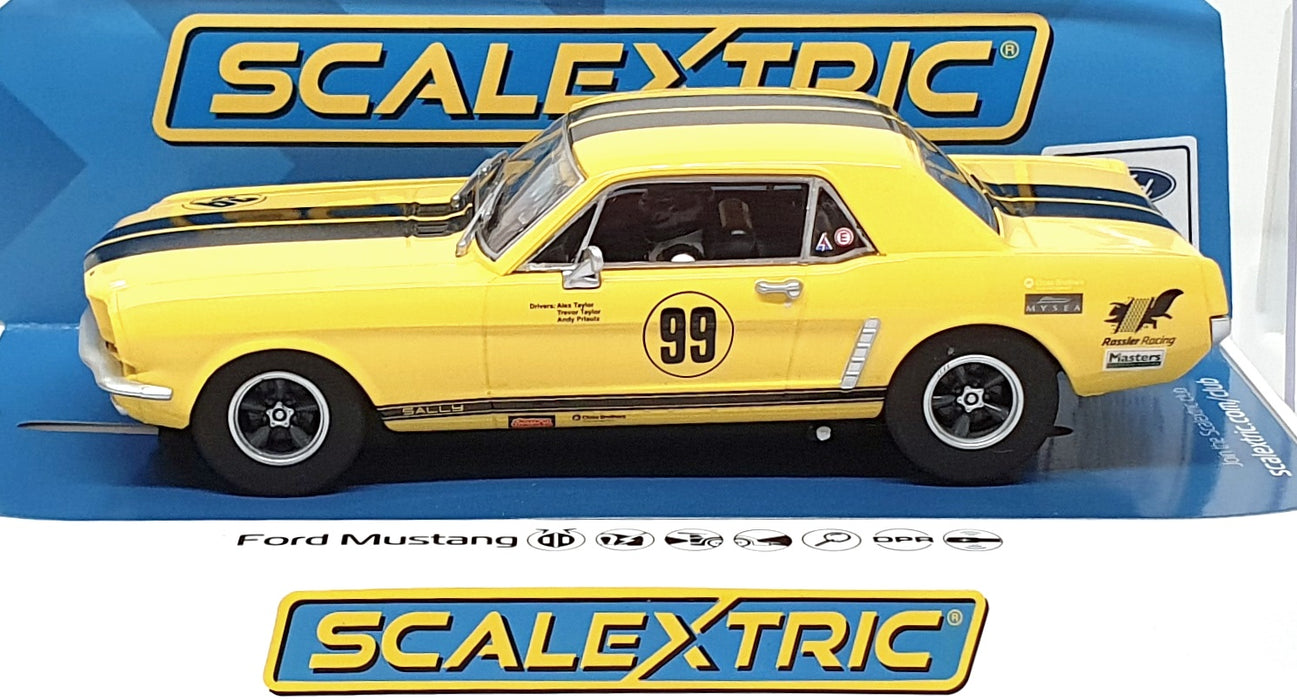 Scalextric 1/32 Scale Slotcar C4537 Ford Mustang #99 Rassler Racing Yellow/Black