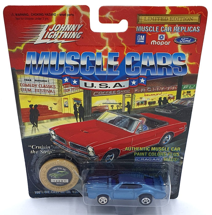 Johnny Lightning 1/64 Scale 200-140 Muscle Cars 1969 Olds 442 - Blue