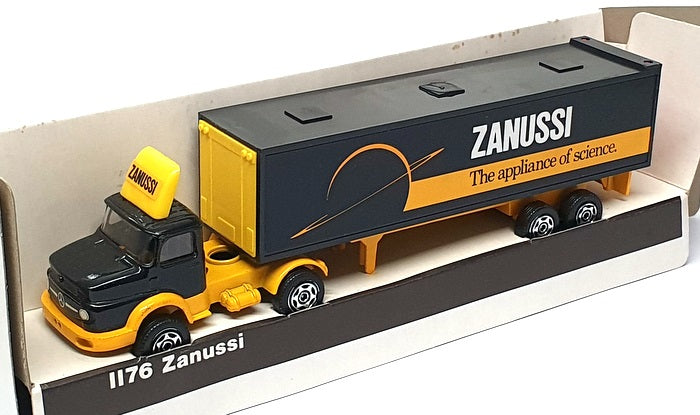 Corgi 20cm Long 1176 - Mercedes Benz Truck & Trailer (Zanussi) Black/Yellow