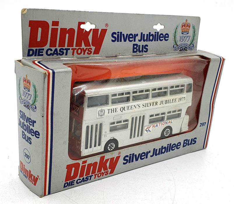 Dinky Toys 13cm Long Diecast 297 - Atlantean Silver Jubilee Bus 1977