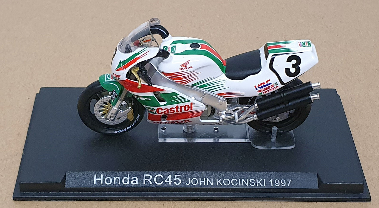 Altaya 1/24 Scale AMB02B - Honda RC45 #3 John Kocinski 1997 - White/Green/Red