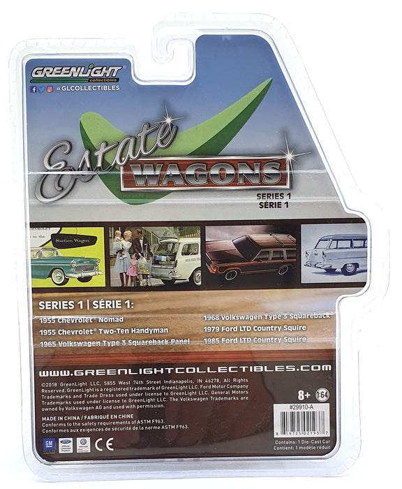 Greenlight 1/64 Scale 29910-A - 1955 Chevrolet Nomad - Deep Green