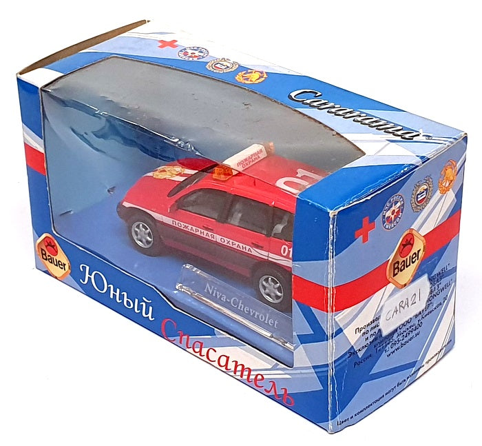 Cararama 1/43 Scale CARA21 - Niva Chevrolet Russian Fire Vehicle - Red