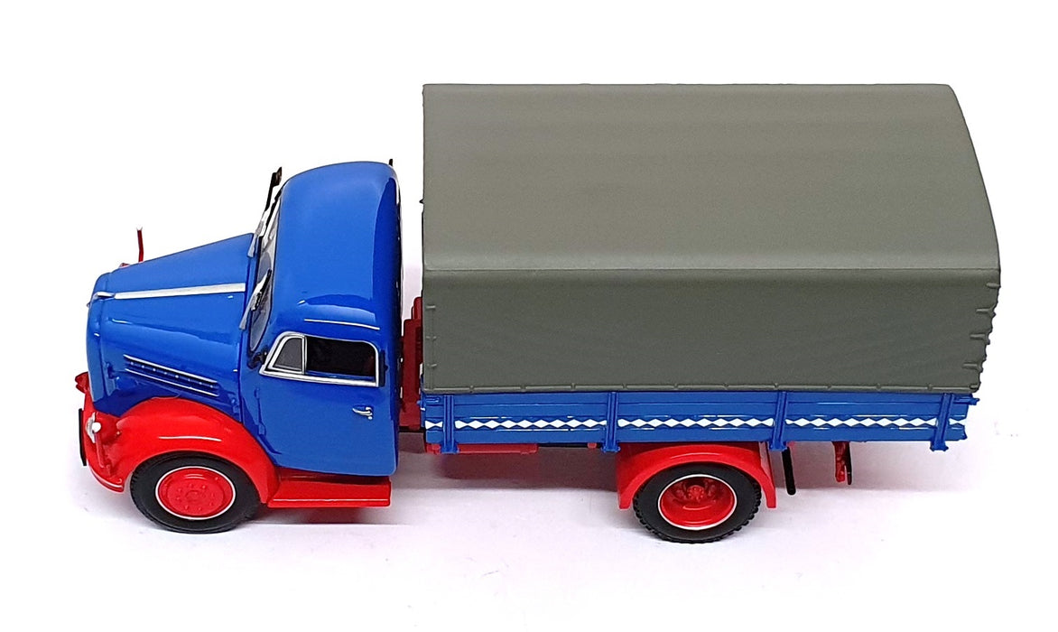 Minichamps 1/43 Scale 439 017020 - Borgward B4500 Pritsche Truck - Blue/Red
