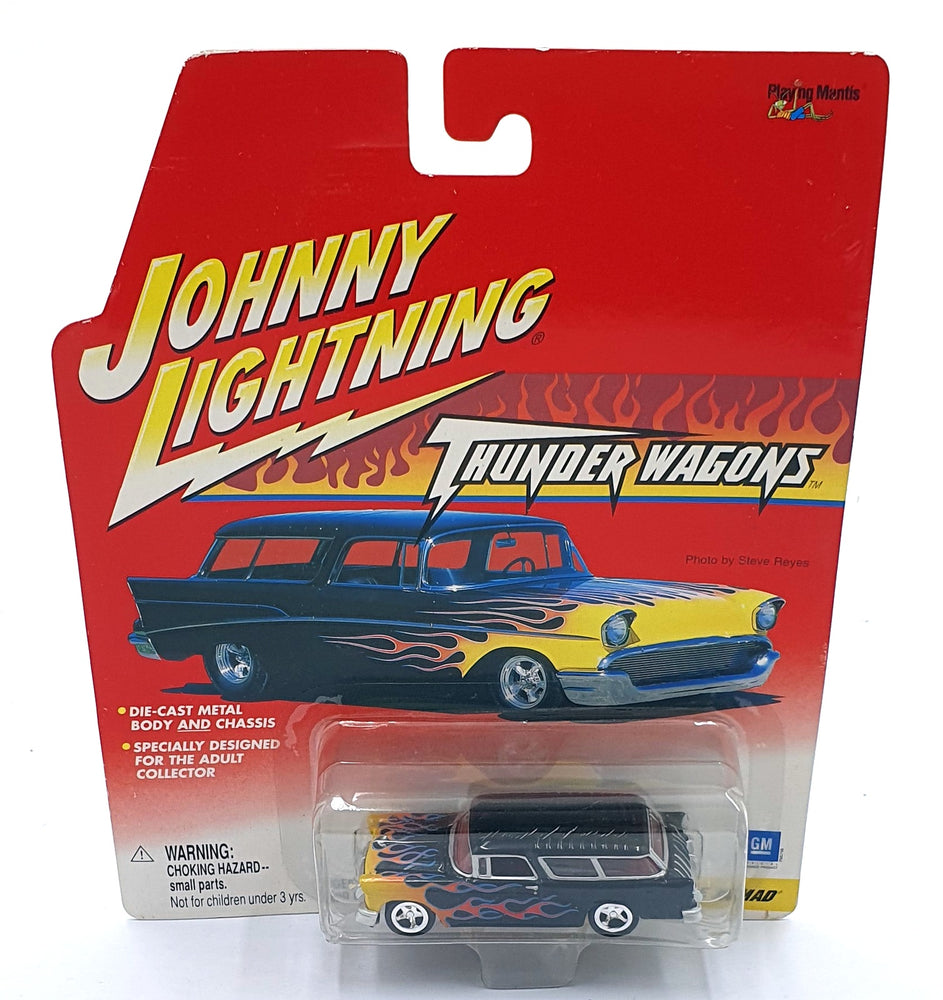 Johnny Lightning 1/64 Scale 457-01 Thunder Wagon Custom '55 Nomad - Black