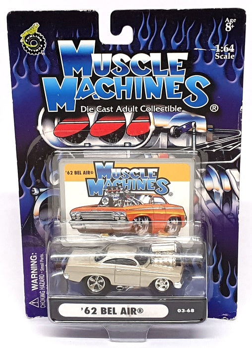 Muscle Machines 1/64 Scale 71151 03-68 - 1962 Chevrolet Bel Air - Grey