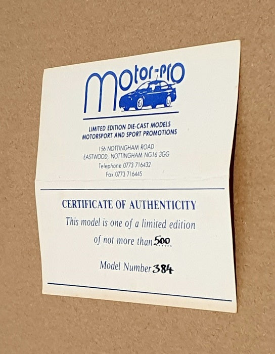 Motor Pro 1/43 Scale MP02 - Ford Lotus Cortina #1 Int. Historic Rally Of GB 1991