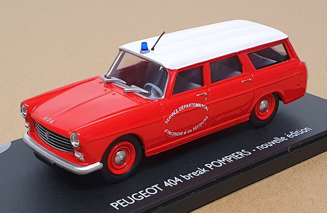 Eligor 1/43 Scale 101278 - Peugeot 404 Break Pompiers - Red/White