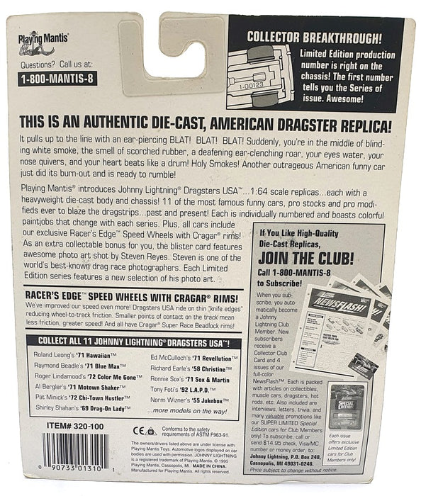 Johnny Lightning 1/64 Scale 320-100 Dragsters USA 1972 Colour Me Gone Lindamood