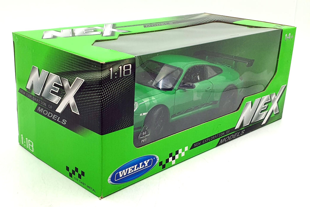 Welly 1/18 Scale Diecast 18015W - Porsche 911 997 GT3 RS - Green/Black