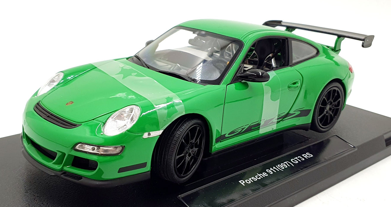 Welly 1/18 Scale Diecast 18015W - Porsche 911 997 GT3 RS - Green/Black