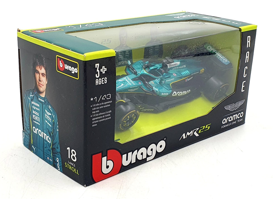 Burago 1/43 Scale 18-38250 - F1 Aston Martin AMR25 2025 #18 L.Stroll