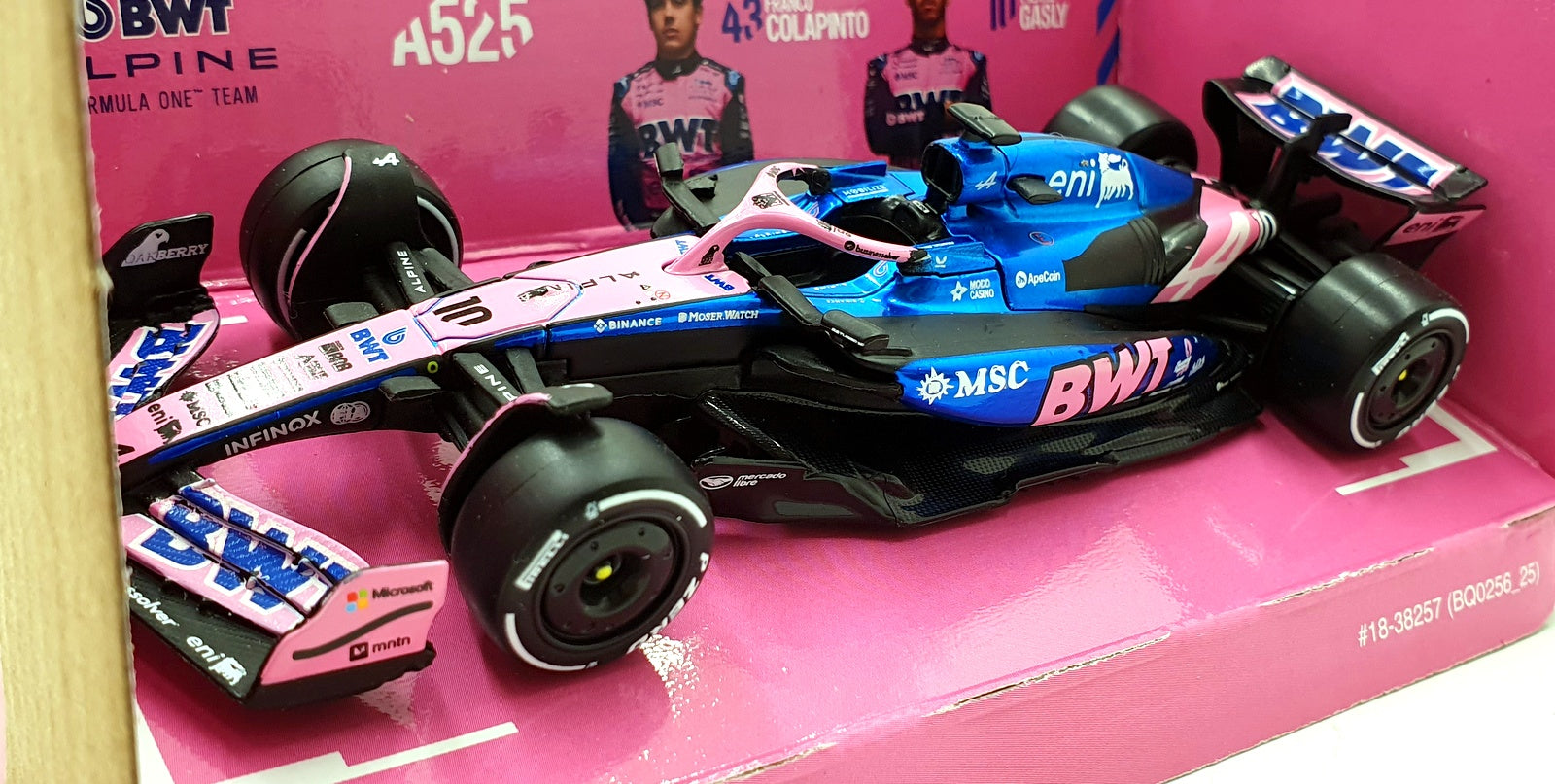Burago 1/43 Scale 18-38257 - F1 BWT Alpine A525 2025 #10 P.Gasly