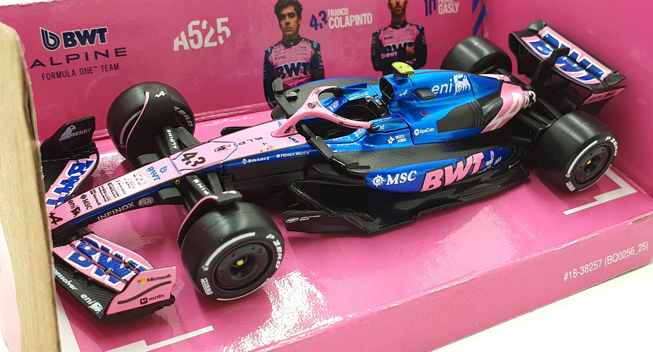 Burago 1/43 Scale 18-38257 - F1 BWT Alpine A525 2025 #43 F.Colapinto