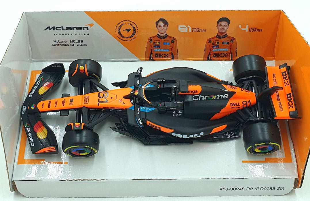 Burago 1/43 Scale 18-38248 - F1 McLaren MCL39 Australian GP 2025 #81 Piastri