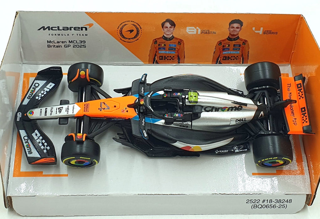 Burago 1/43 Scale 18-38248 - F1 McLaren MCL39 British GP 2025 # L.Norris