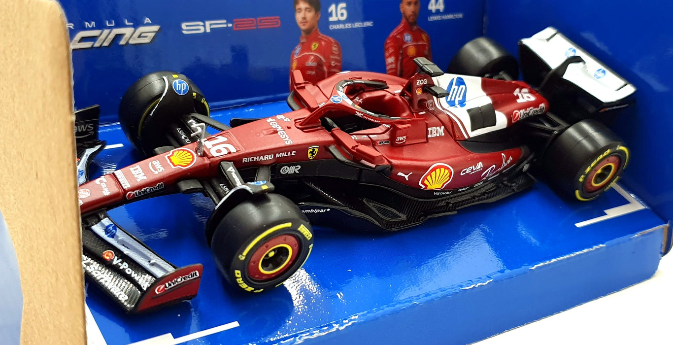 Burago 1/43 Scale 18-36853 - F1 Ferrari SF-25 2025 #16 C.Leclerc