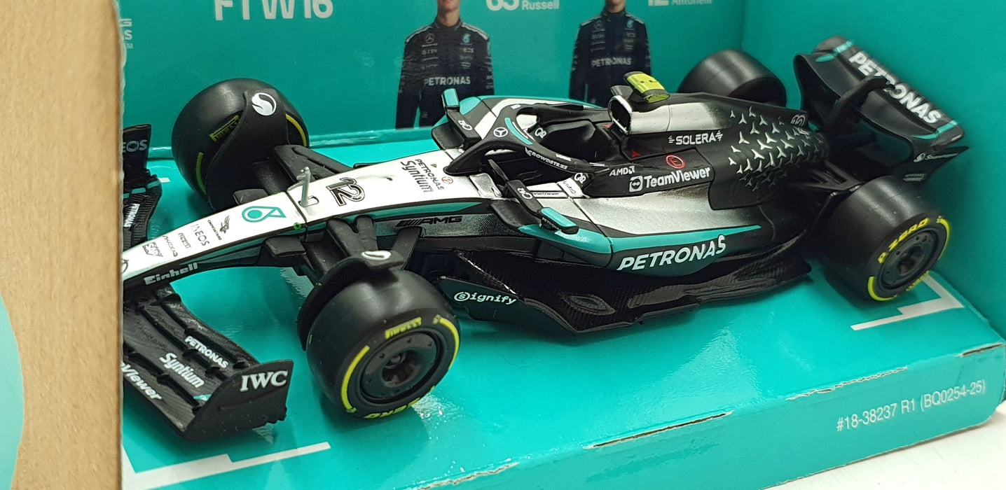 Burago 1/43 Scale 18-38237 - F1 Mercedes Petronas W16 2025 #12 K.Antonelli