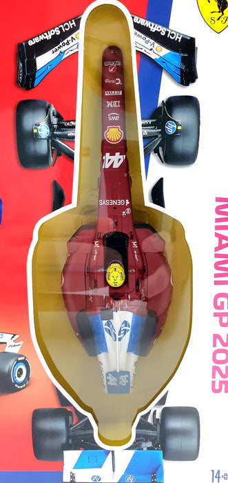 Burago 1/24 Scale Metal Kit 18-26860 - Ferrari SF-25 #44 2025 Miami L.Hamilton