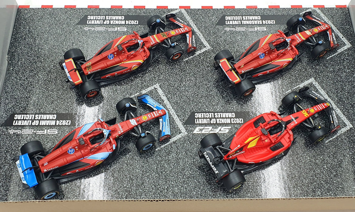 Burago 1/43 Scale 18-36848 - Ferrari F1 C.Leclerc 2023/24 SF23 SF24 #16 4 Pack 