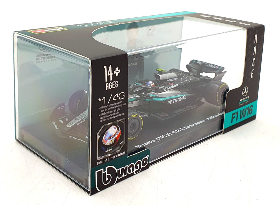 Burago 1/43 Scale 18-38238 - F1 Mercedes Petronas W16 2025 #12 K.Antonelli