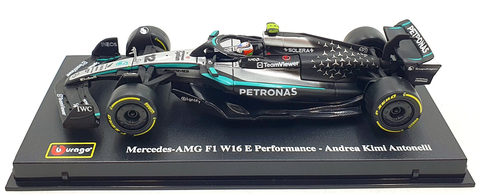 Burago 1/43 Scale 18-38238 - F1 Mercedes Petronas W16 2025 #12 K.Antonelli
