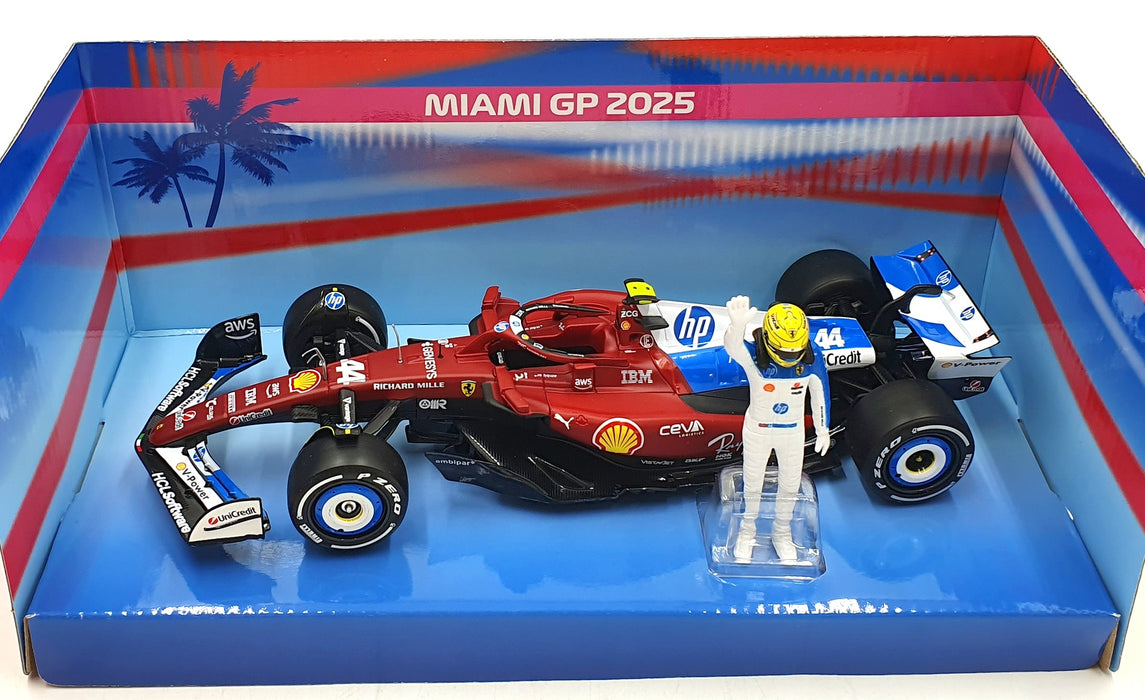 Burago 1/24 Scale Diecast 18-26827 - Ferrari F1 SF-25 Miami GP 2025 #44 Hamilton