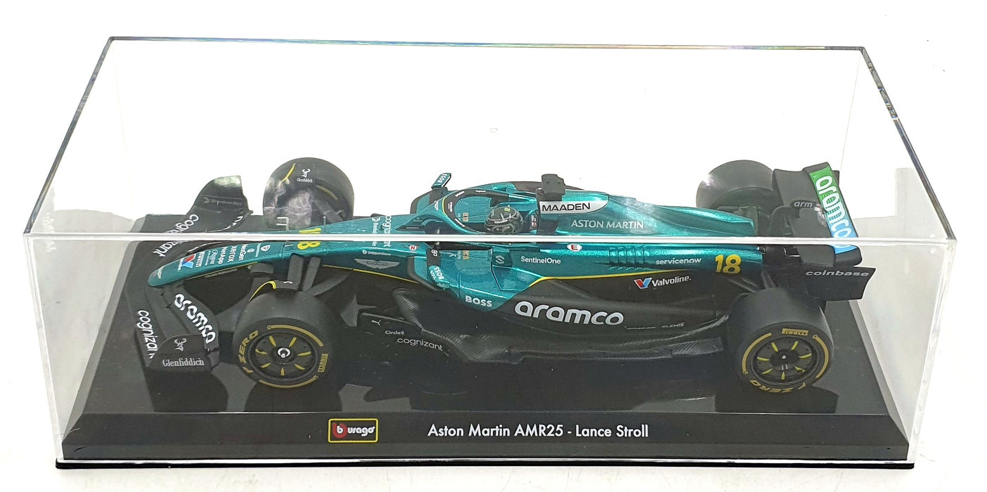 Burago 1/24 Scale Diecast 18-28070 - Aston Martin AMR25 F1 2025 #18 Stroll